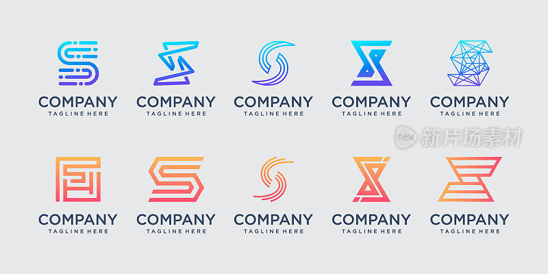 集首字母S SS logo设计模板。商业图标的时尚，运动，汽车，技术数字。